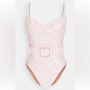 WeWoreWhat Danielle One Piece Dusty Pink Pearl Buckle